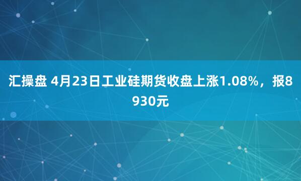 汇操盘 4月23日工业硅期货收盘上涨1.08%,报8930元