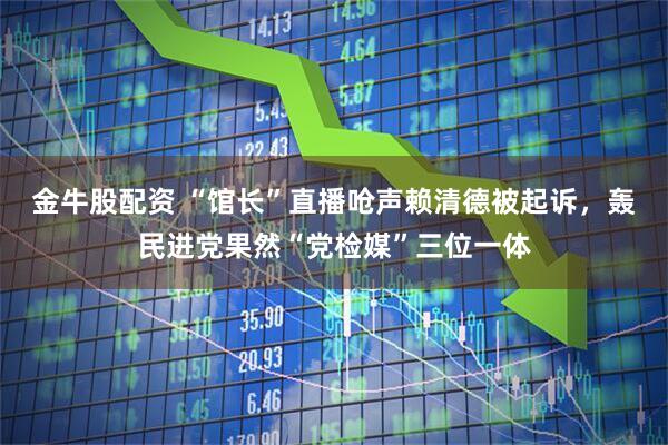 金牛股配资 “馆长”直播呛声赖清德被起诉，轰民进党果然“党检媒”三位一体